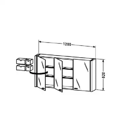 Зеркальный шкафчик Duravit 2nd Floor 1200x620 (2F965308585) фото 2 Aquada.com.ua