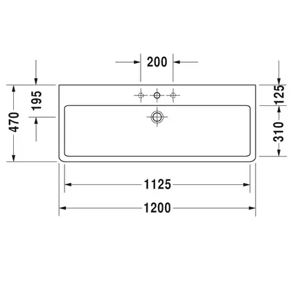 Раковина для мебели Duravit Vero 120 х 47 см (454120027) фото 2 Aquada.com.ua