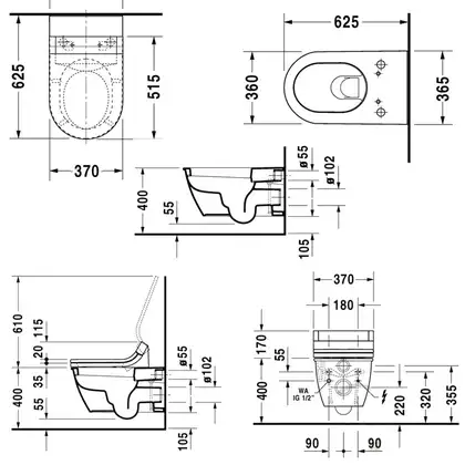Унитаз подвесной Darling New с сиденьем Duravit SensoWash Starck C + (610001002000300+2544590000) фото 3 Aquada.com.ua