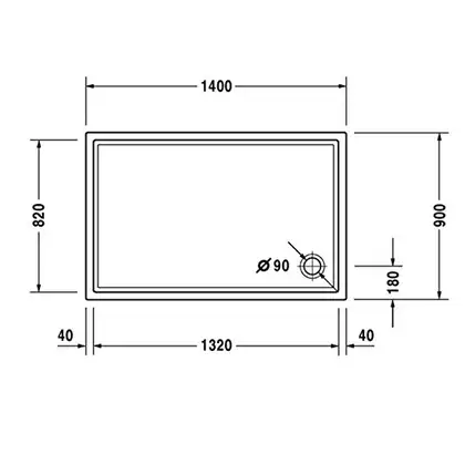 Душевой поддон Duravit Starck Slimline 1400х900 мм (720126000000000) фото 2 Aquada.com.ua