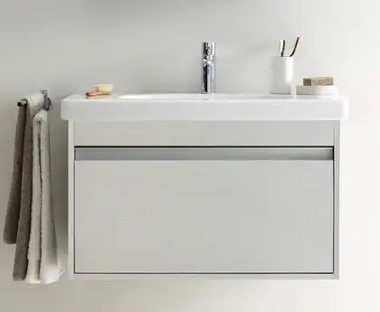 DURAVIT Тумба под умывальник 100 см, матовый белый + раковина с 1 отв. 105 см + сифон, белый (KT66681818111) фото 2 Aquada.com.ua