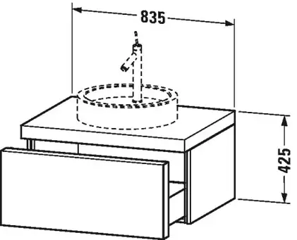 DURAVIT Тумбочка подвесная Starck furniture 835 x 565 черный глянец (S1 9526 4040) фото 2 Aquada.com.ua