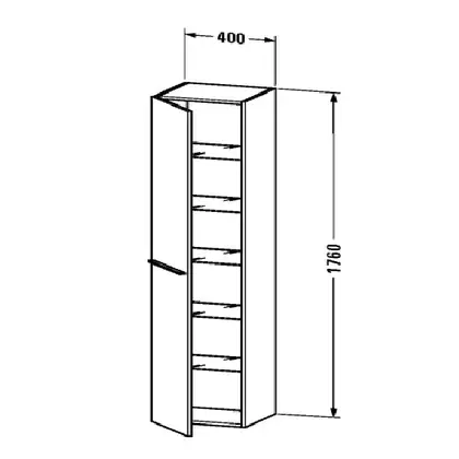 Пенал, петли слева Duravit X-Large 400 х 358 х 1760 мм (XL1136L2222) фото 2 Aquada.com.ua