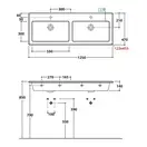 Раковина двойная Globo Forty3 1250 х 470 мм (FO125) фото 3 Aquada.com.ua