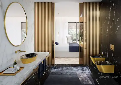 Раковина накладная на столешницу Catalano Gold & Silver 70 х 42 см (170VLNNO) фото 2 Aquada.com.ua