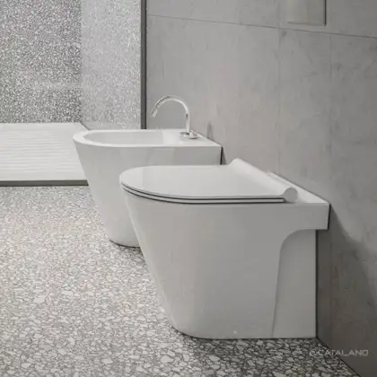 Унитаз напольный Catalano New Zero с сиденьем Soft Close Plus (ободковый) (1VP5500+5SCSTP000) фото 2 Aquada.com.ua