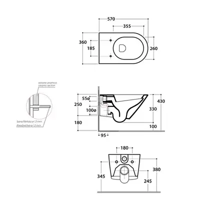 Унитаз подвесной Globo FORTY3 с крышкой soft цвет белый матовый (FOS02.BO+FOQ20BO) фото 4 Aquada.com.ua