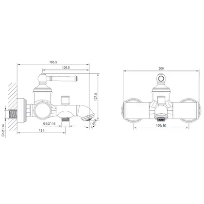 Смеситель для ванны Imprese Hydrant (цвет - brushed nickel) (ZMK031806040) фото 2 Aquada.com.ua