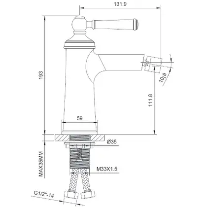 Смеситель для биде Imprese Hydrant (цвет - brushed nickel) (ZMK031806070) фото 2 Aquada.com.ua