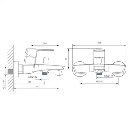 Смеситель для ванны Imprese Grafiky (цвет - black nickel) (ZMK041807040) фото 5 Aquada.com.ua Смеситель для ванны Imprese Grafiky (цвет - black nickel) (ZMK041807040) фото 5 Aquada.com.ua