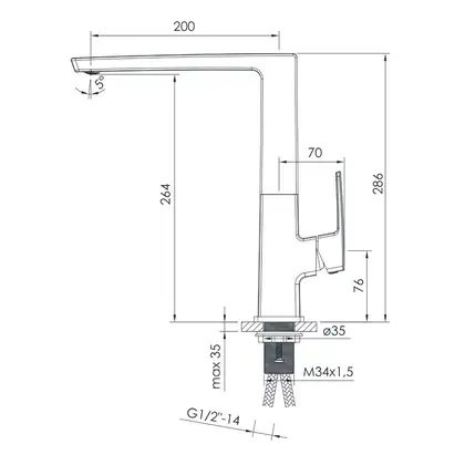 Смеситель для кухни Imprese Grafiky (цвет - black nickel) (ZMK041807150) фото 2 Aquada.com.ua