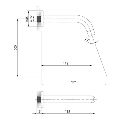Излив для смесителя скрытого монтажа Imprese Brenta (цвет - никель) (ZMK081906300) фото 2 Aquada.com.ua