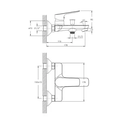 Набор смесителей для ванны/кухни 4-в1 Imprese (цвет - хром) (kit30095) фото 6 Aquada.com.ua