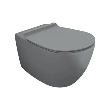 Унитаз подвесной Simas Vignoni с сиденьем Soft Close, серый матовый (VI18/F85+VI004 cemento matt) фото 1 Aquada.com.ua
