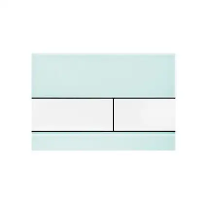 TECEsquare Панель смыва с двумя клавишами (панель стекло зеленое/клавиша белая) (9240803) фото 1 Aquada.com.ua