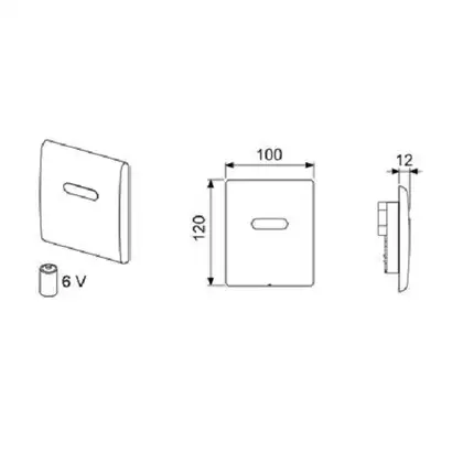 TECEplanus 6v batterie панель смыва с ифракрасным датчиком для писсуара (хром глянцевый) (9242351) фото 2 Aquada.com.ua