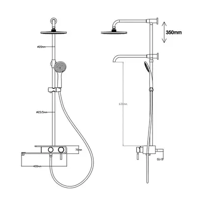 Душова система Qtap BLA 1110 (QT1110BLA) фото 2 Aquada.com.ua