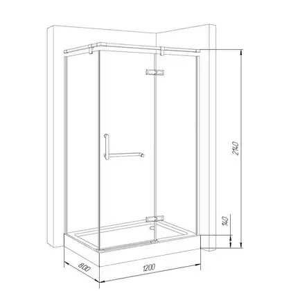 Душова кабіна Qtap Angle SC12080.1A T6 SUS (QTANGSC120801AT6SUS) фото 2 Aquada.com.ua