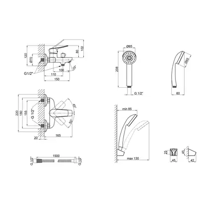 Змішувач для ванни Qtap Loft CRM 006 (QTLFTCRM006) фото 2 Aquada.com.ua