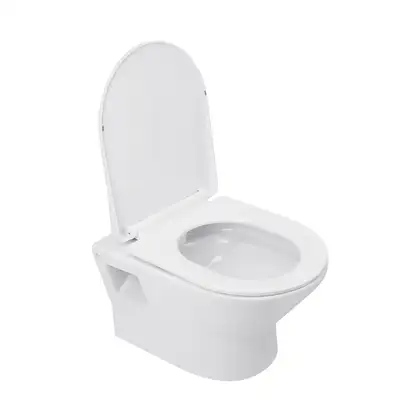 Унітаз підвісний Qtap Lark безобідковий з сідінням Slim Soft-close QT0331159W (QT0331159W) фото 3 Aquada.com.ua