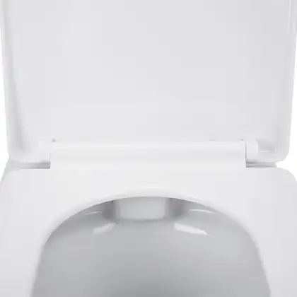 Унітаз підвісний Qtap Lark безобідковий з сідінням Slim Soft-close QT0331159W (QT0331159W) фото 5 Aquada.com.ua