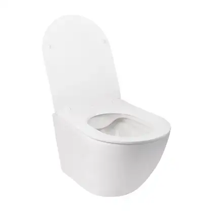 Унітаз підвісний Qtap Jay безобідковий з сідінням Slim Soft-close QT07335176W (QT07335176W) фото 3 Aquada.com.ua