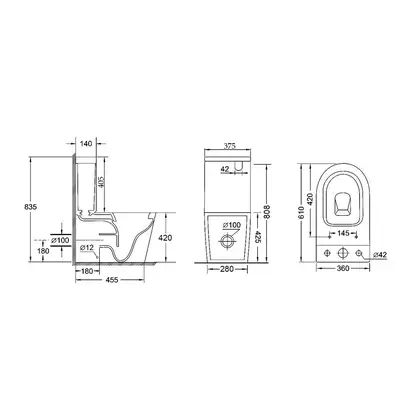 Унітаз-компакт Qtap Stork безобідковий з сідінням Soft-close QT15222179W (QT15222179W) фото 2 Aquada.com.ua