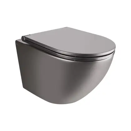 Унітаз підвісний Qtap Robin безобідковий з сідінням Slim Soft-close QT1333046ENRMB (QT1333046ENR
MB) фото 1 Aquada.com.ua