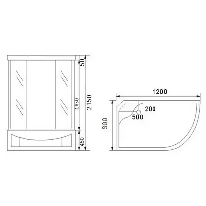 Гідромасажний бокс Qtap SBM12080.2R SAT (Fabric) (QTSBM120802RSAT) фото 2 Aquada.com.ua