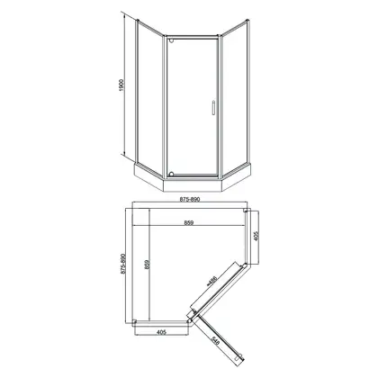 Душова кабіна Qtap Leo CRM10995-AC6 Clear (LEOCRM10995AC6) фото 2 Aquada.com.ua