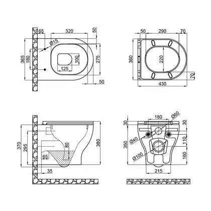 Унітаз підвісний Qtap Aries безобідковий з сідінням Slim Soft-close QT0333063ERW (QT0333063ERW) фото 2 Aquada.com.ua
