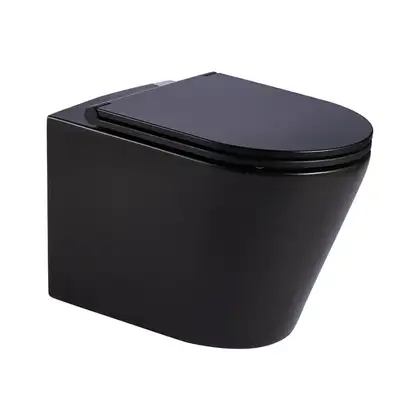 Унітаз підвісний  Qtap Scorpio безобідковий з сидінням Slim Soft-close QT1433053ERMB (QT1433053ERMB) фото 1 Aquada.com.ua
