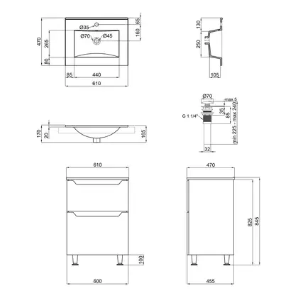 Тумба підлогова з умивальником Qtap Scorpio QT1471TNВ6013060CW (QT1471TNВ6013060CW) фото 2 Aquada.com.ua