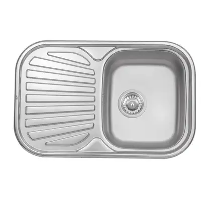 Кухонна мийка Qtap 7448 Satin 0,8 мм (QT7448SAT08) (QT7448SAT08) фото 1 Aquada.com.ua