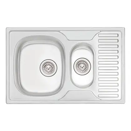Кухонна мийка Qtap 7850-B Satin 0,8 мм (QT7850BSAT08) (QT7850BSAT08) фото 1 Aquada.com.ua