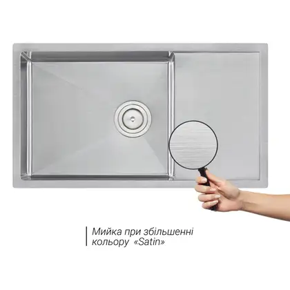 Кухонна мийка Qtap D7844 Satin 3.0/1.2 мм (QTD784412) (QTD784412) фото 3 Aquada.com.ua