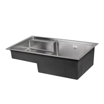 Кухонна мийка Qtap D7848-R Satin 3.0/1.2 мм (QTD7848R3012) (QTD7848R3012) фото 4 Aquada.com.ua