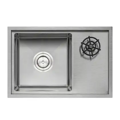 Кухонна мийка з кришкою та омивачем Qtap DC5638 Satin 3.0/1.2 мм (QTDC56383012) (QTDC56383012) фото 3 Aquada.com.ua