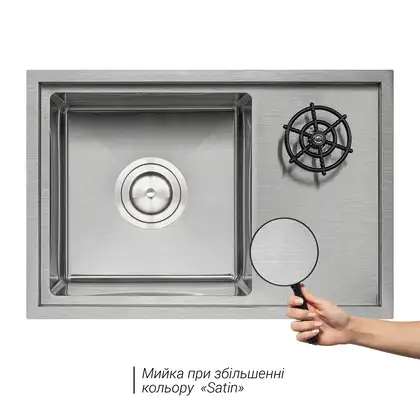 Кухонна мийка з кришкою та омивачем Qtap DC5638 Satin 3.0/1.2 мм (QTDC56383012) (QTDC56383012) фото 4 Aquada.com.ua
