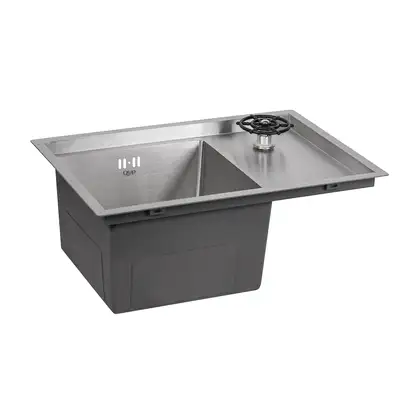 Кухонна мийка з кришкою та омивачем Qtap DC5638 Satin 3.0/1.2 мм (QTDC56383012) (QTDC56383012) фото 5 Aquada.com.ua