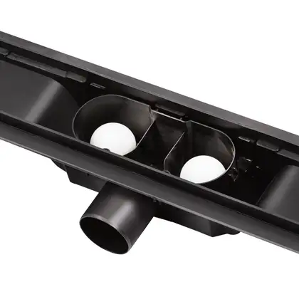Трап лінійний Qtap Dry Tile304-900MBLA з нержавіючою решіткою 900х70 (QTDRY304900MBLA) фото 3 Aquada.com.ua
