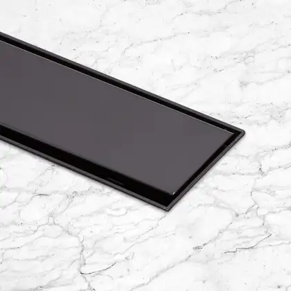 Трап лінійний Qtap Dry Tile304-900MBLA з нержавіючою решіткою 900х70 (QTDRY304900MBLA) фото 8 Aquada.com.ua