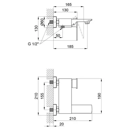 Змішувач для ванни Qtap Lodenice 3031102KC (QTLOD3031102KC) фото 2 Aquada.com.ua