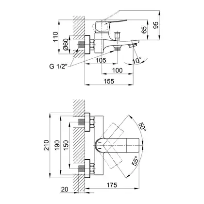 Змішувач для ванни Qtap Nihonto 3022101DCB (QTNH3022101DCB) фото 2 Aquada.com.ua