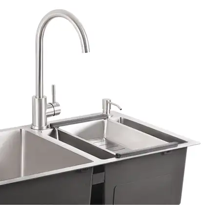 Набір 4 в 1 Qtap кухонна мийка S7843 Satin + змішувач + сушарка + дозатор для миючого засобу (QTS7843SET) фото 11 Aquada.com.ua