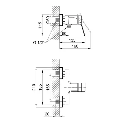 Змішувач для душу Qtap Skalna 4026101C (QTSK4026101C) фото 2 Aquada.com.ua