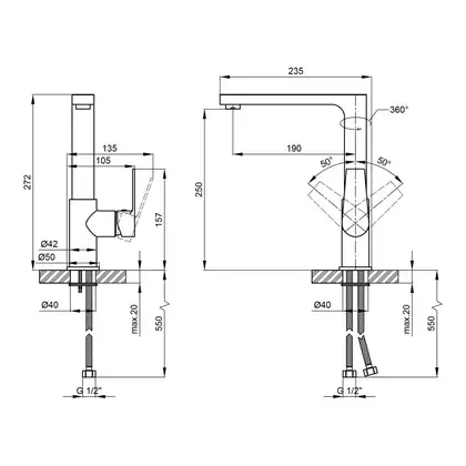 Змішувач для кухні Qtap Stenava 10M45102C (QTST10M45102C) фото 2 Aquada.com.ua