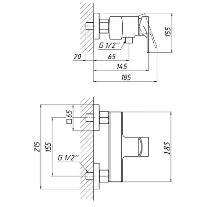 Змішувач для душу Qtap Vlasta 4028102C (QTVLA4028102C) фото 2 Aquada.com.ua Змішувач для душу Qtap Vlasta 4028102C (QTVLA4028102C) фото 2 Aquada.com.ua