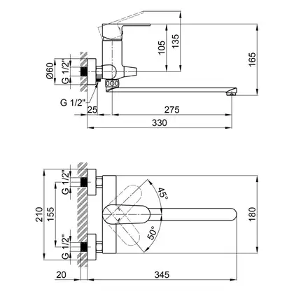 Змішувач для ванни Qtap Vranov 3218104GC (QTVRA3218104GC) фото 2 Aquada.com.ua