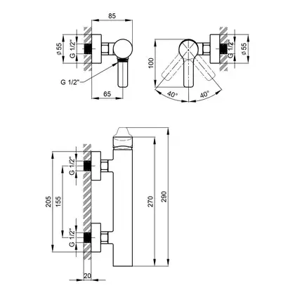 Змішувач для душу Qtap Zdenek 4032102C (QTZDN4032102C) фото 2 Aquada.com.ua